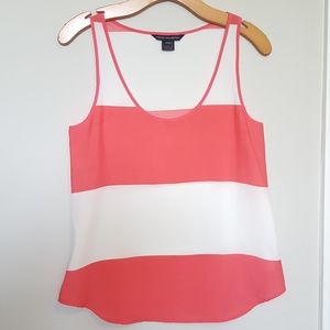 French Connection Coral Stripe Tank Top